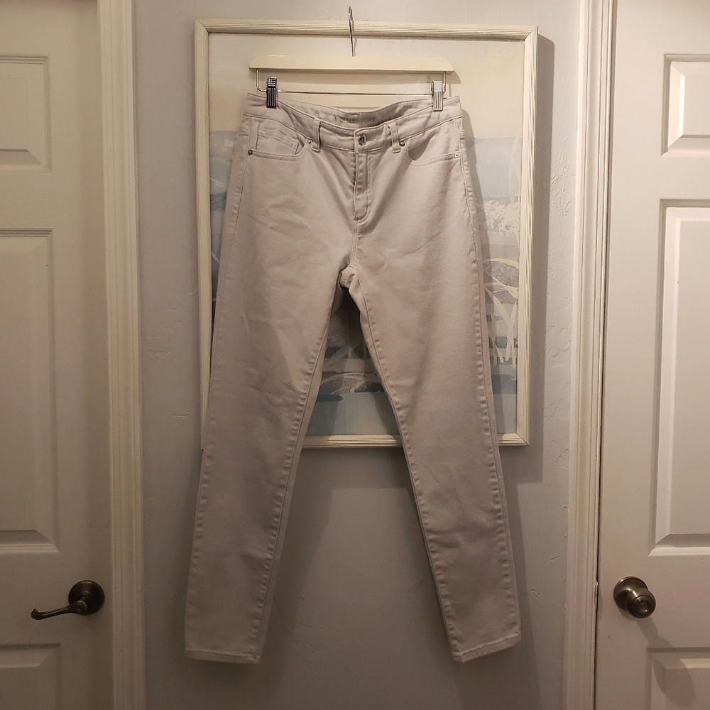 Michael Kors Light Gray stretchy skinny pants Women's 8